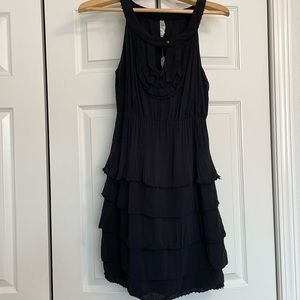 Anthropologie Maeve Black Ruffle Tier Dress